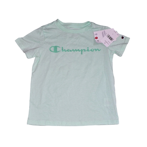 CHAMPION Size 5 Aqua Sky T-Shirt NWT - Picture 2 of 2